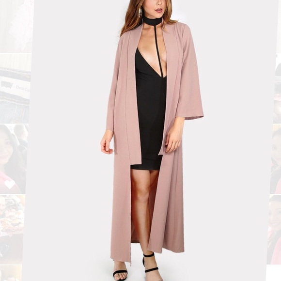 Sweaters - MAUVE PINK DUSTER LONG CARDI